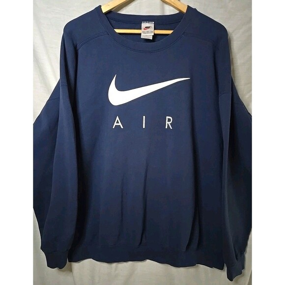 Vintage Nike Air Swoosh SweatShirt, Sz XXL, Blue, USA Made, See Pics - Picture 1 of 9